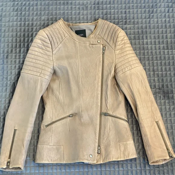 Saba Erica Biker Leather Jacket Size 6 - Picture 5 of 6